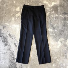 画像1: SIDE STUDS DECORATIVE BLACK COLOR STRIPE SLACKS / W30 (1)