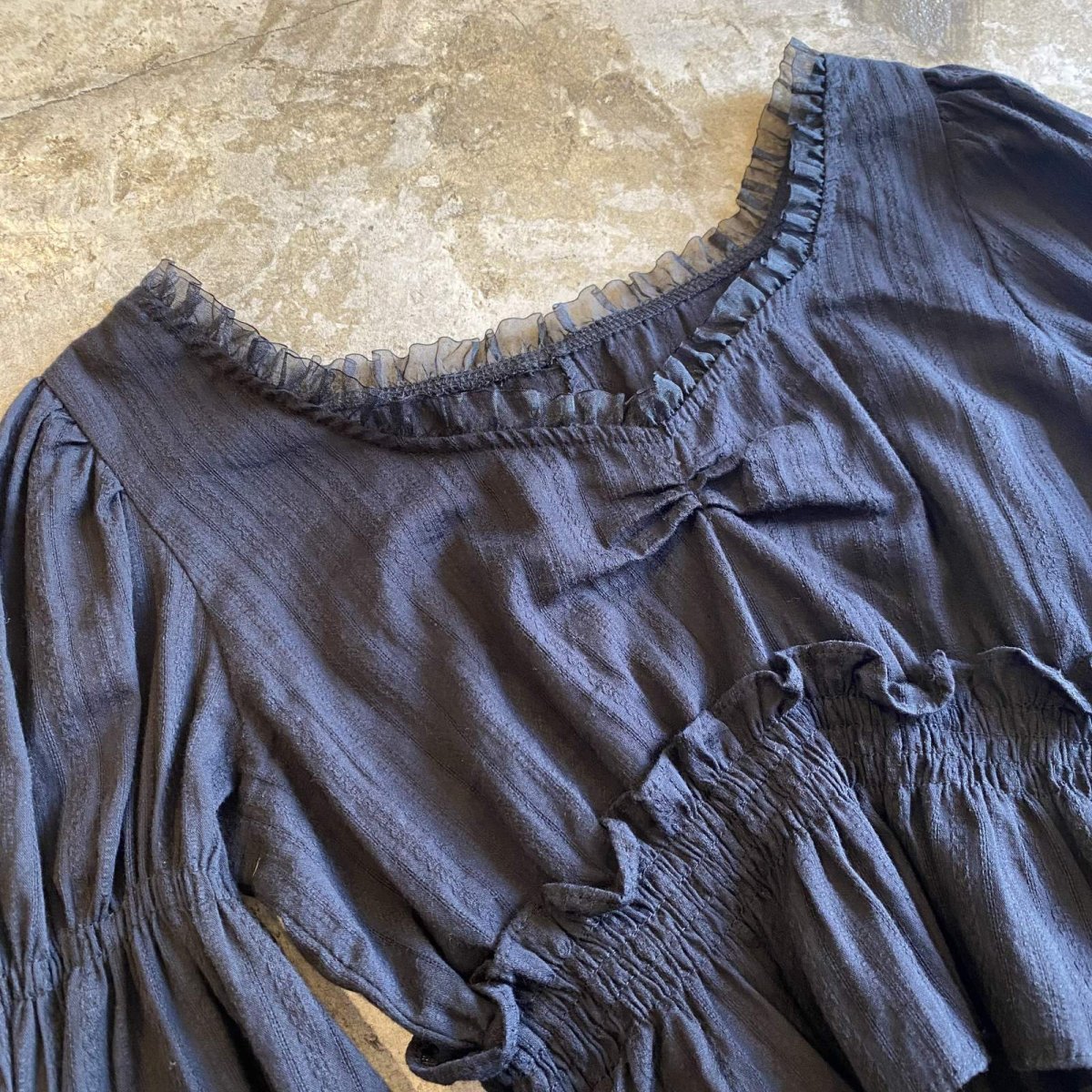 画像3: POINT GATHER DESIGN SLEEVE SHORT L/S TOPS / Ladies M (3)