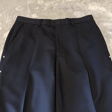 画像10: SIDE STUDS DECORATIVE BLACK COLOR STRIPE SLACKS / W30 (10)