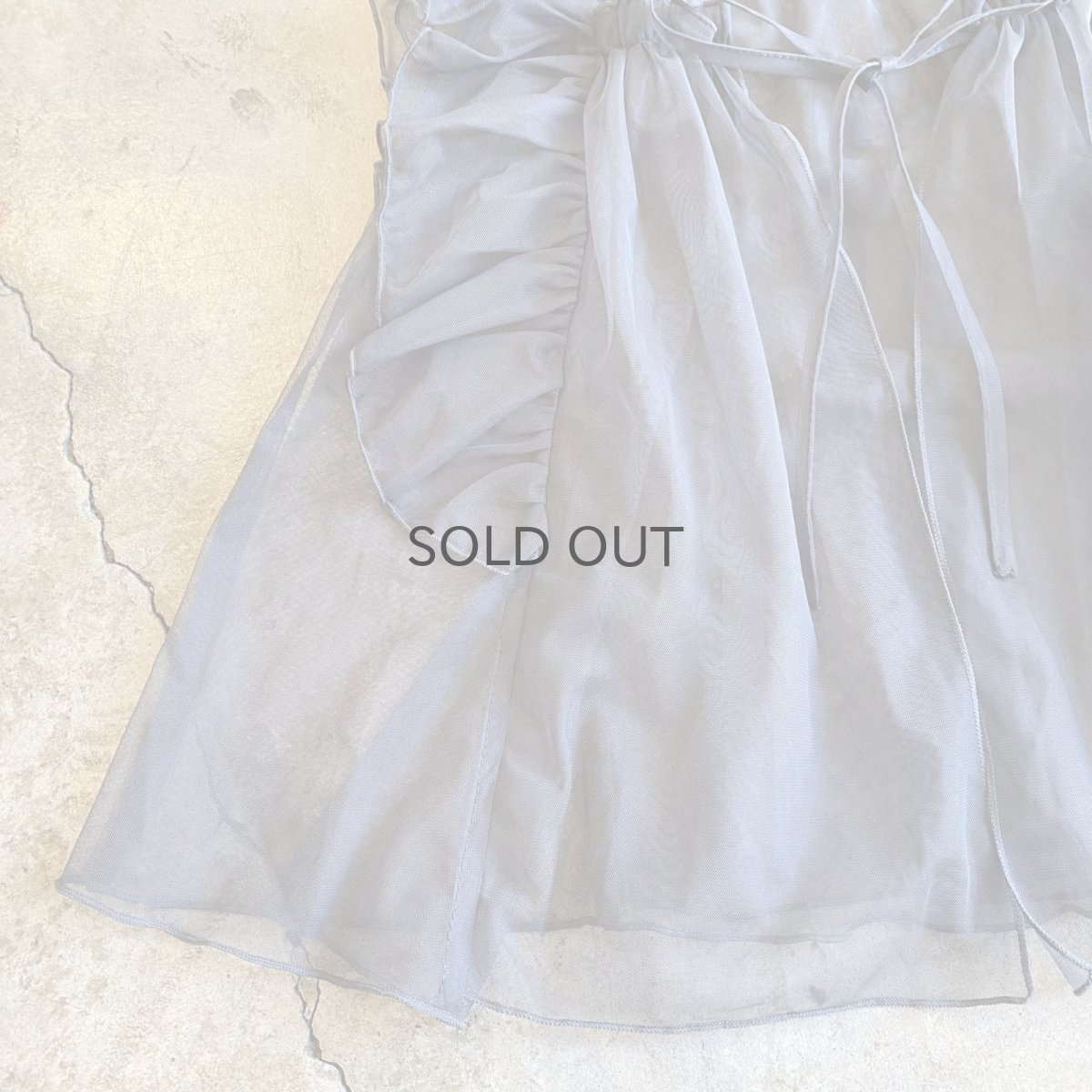 画像6: GREY COLOR SHOULDER FRILL DESIGN TULLE VEST / Ladies M (6)