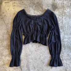 画像1: POINT GATHER DESIGN SLEEVE SHORT L/S TOPS / Ladies M (1)