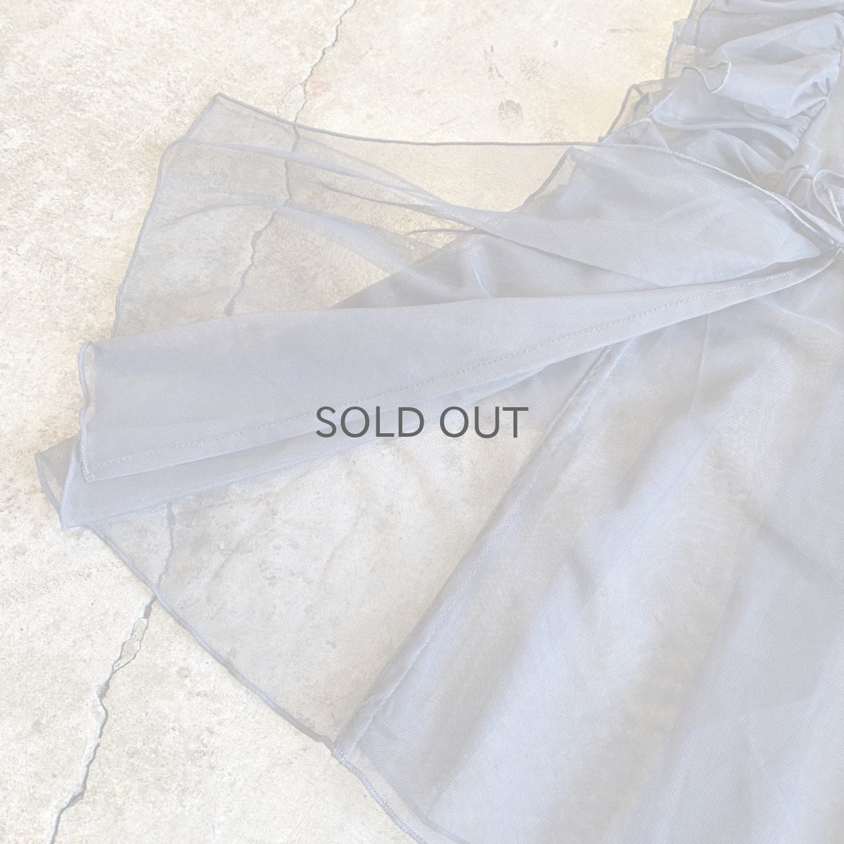 画像7: GREY COLOR SHOULDER FRILL DESIGN TULLE VEST / Ladies M (7)