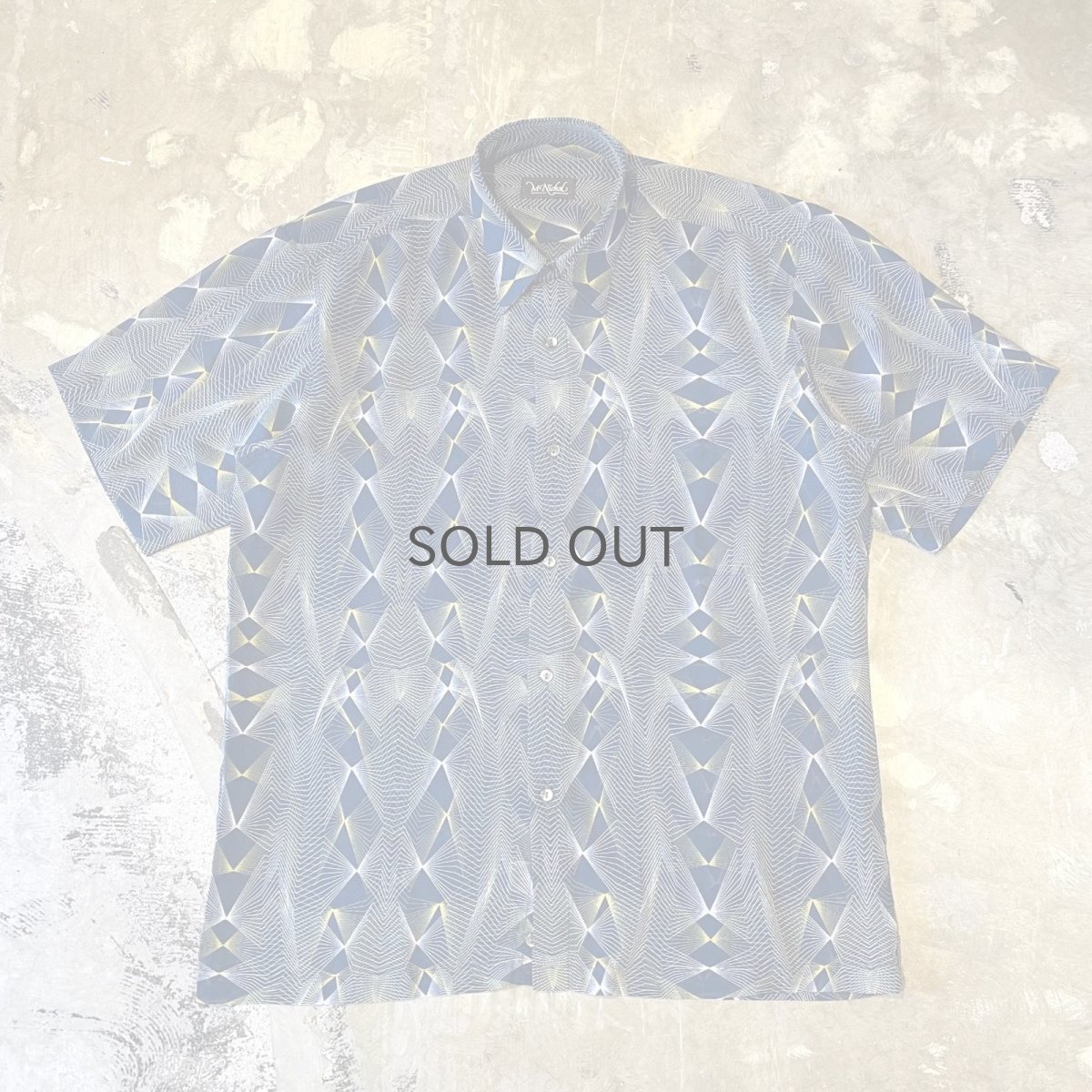 画像1: ALL OVER ART PATTERN SHEER S/S SHIRT / Mens L (1)