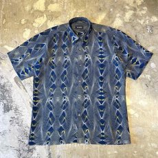 画像1: ALL OVER ART PATTERN SHEER S/S SHIRT / Mens L (1)