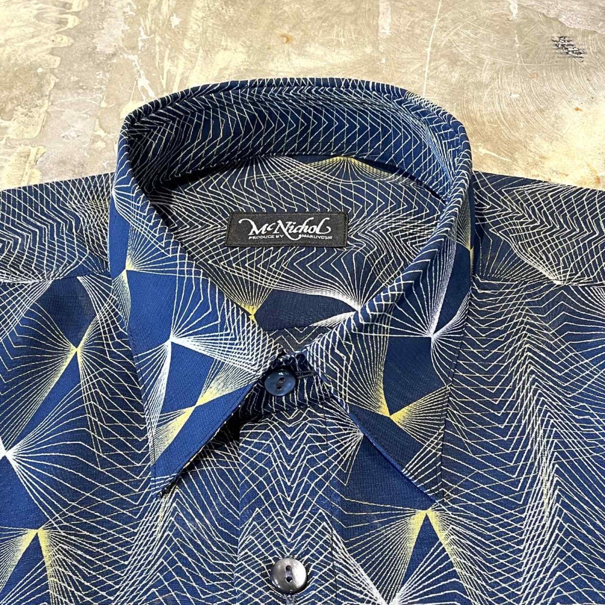 画像10: ALL OVER ART PATTERN SHEER S/S SHIRT / Mens L (10)