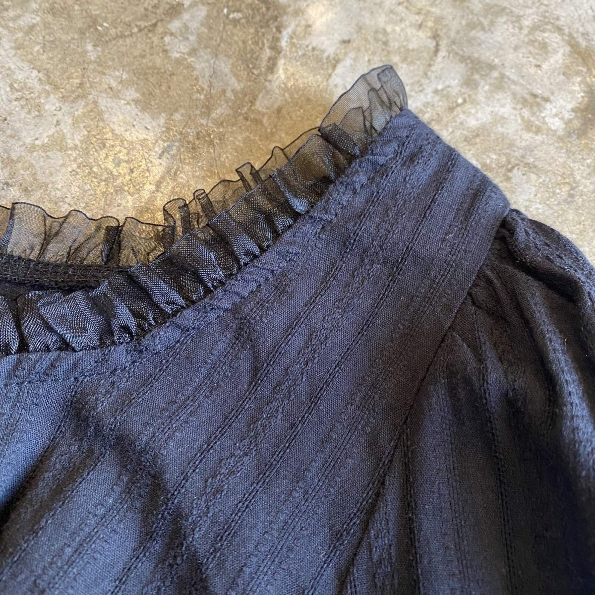 画像8: POINT GATHER DESIGN SLEEVE SHORT L/S TOPS / Ladies M (8)