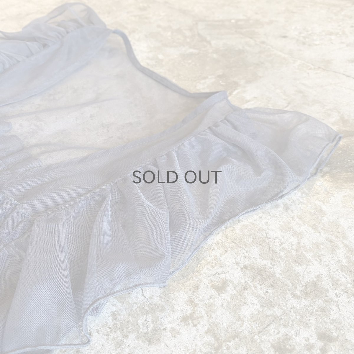 画像5: GREY COLOR SHOULDER FRILL DESIGN TULLE VEST / Ladies M (5)