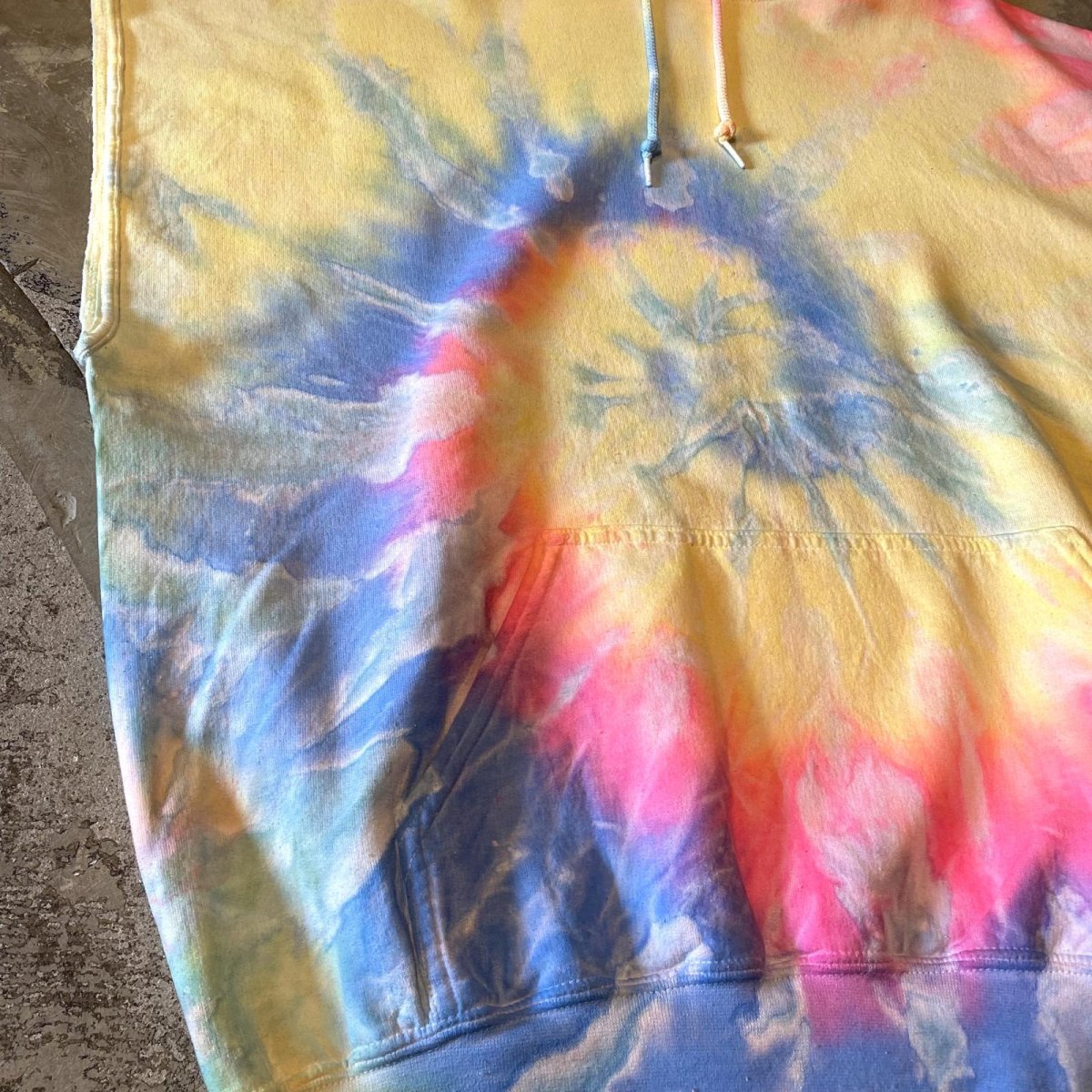 画像5: ALL OVER TIE DYE PATTERN N/S HOODIE SWEAT / Mens XL (5)