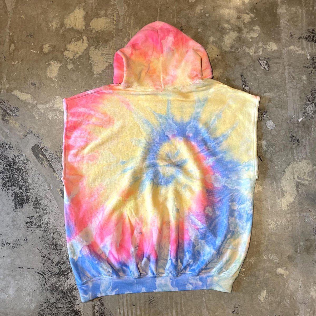 画像2: ALL OVER TIE DYE PATTERN N/S HOODIE SWEAT / Mens XL (2)