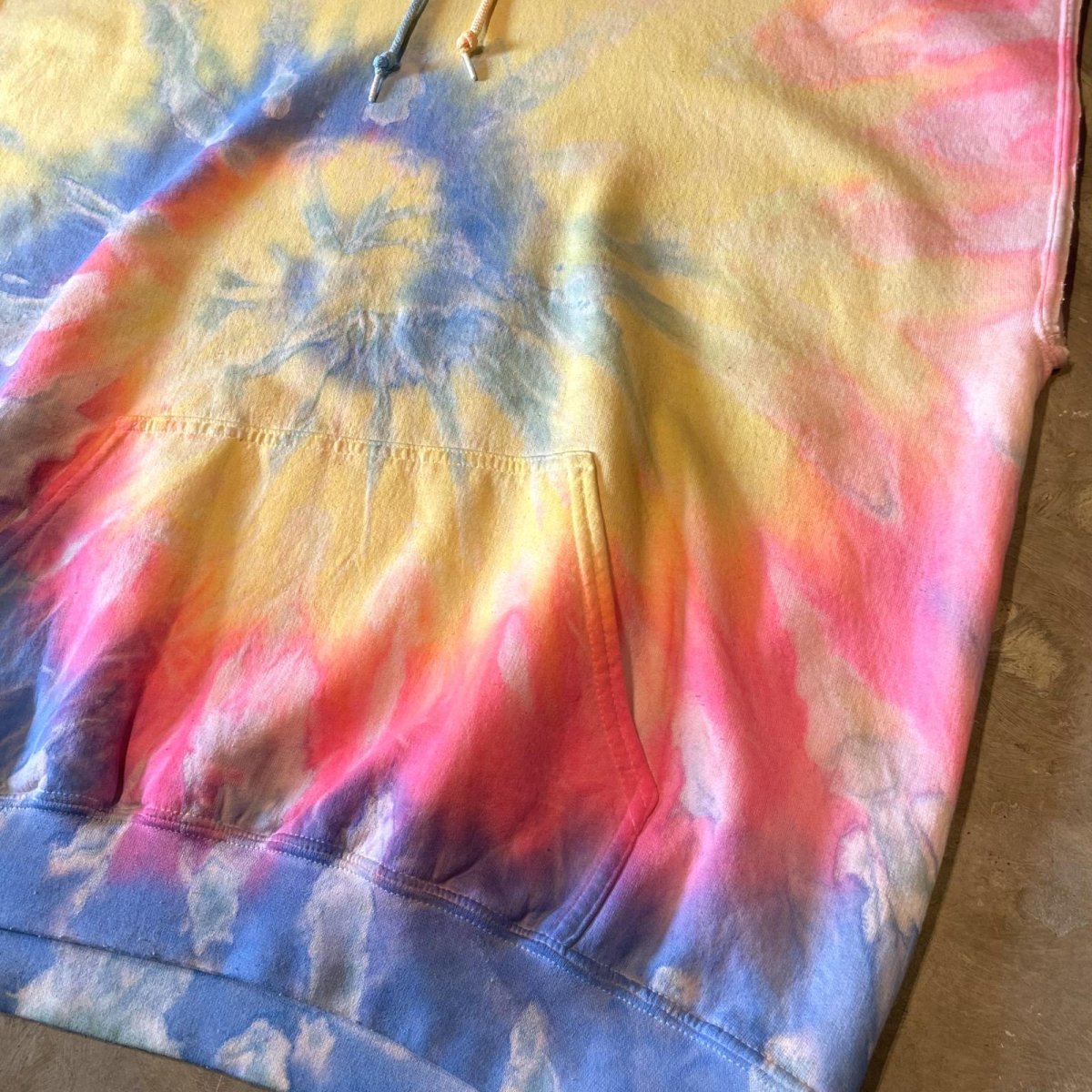 画像6: ALL OVER TIE DYE PATTERN N/S HOODIE SWEAT / Mens XL (6)