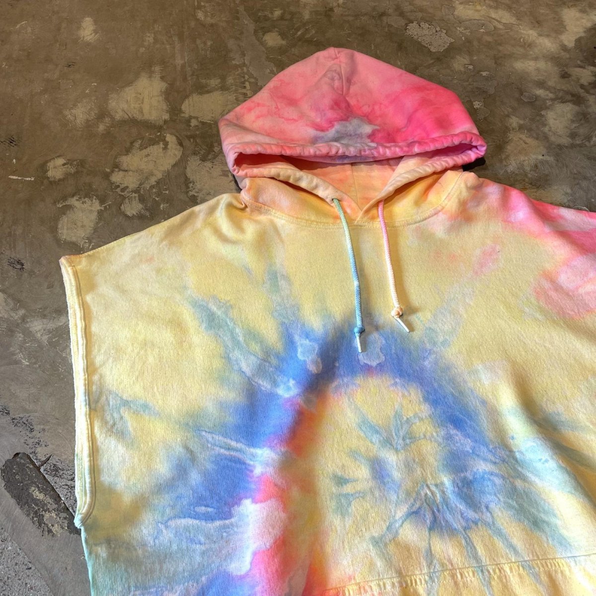 画像3: ALL OVER TIE DYE PATTERN N/S HOODIE SWEAT / Mens XL (3)