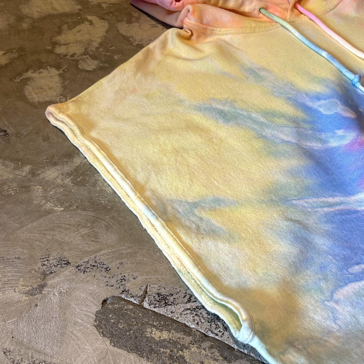 画像8: ALL OVER TIE DYE PATTERN N/S HOODIE SWEAT / Mens XL (8)