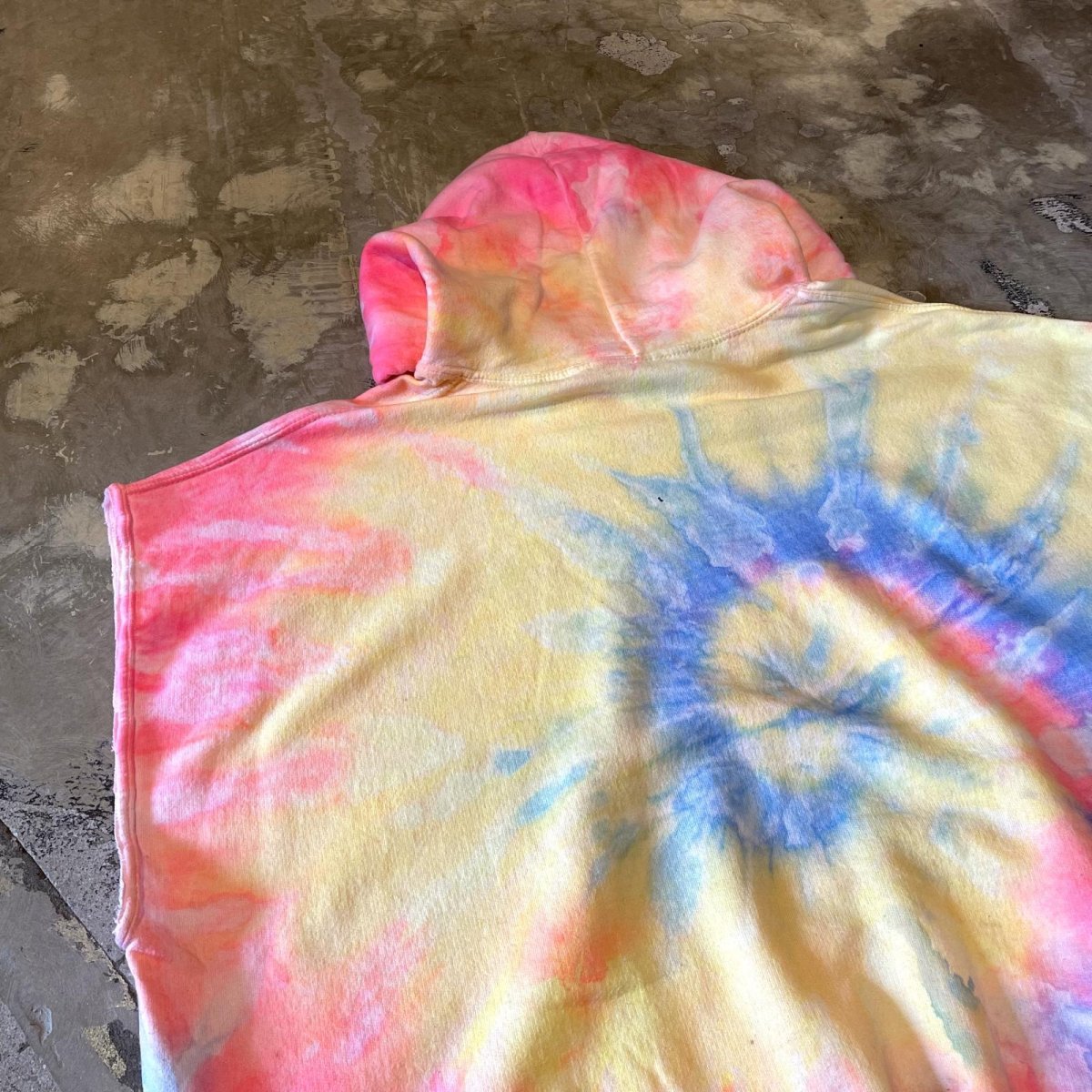 画像9: ALL OVER TIE DYE PATTERN N/S HOODIE SWEAT / Mens XL (9)