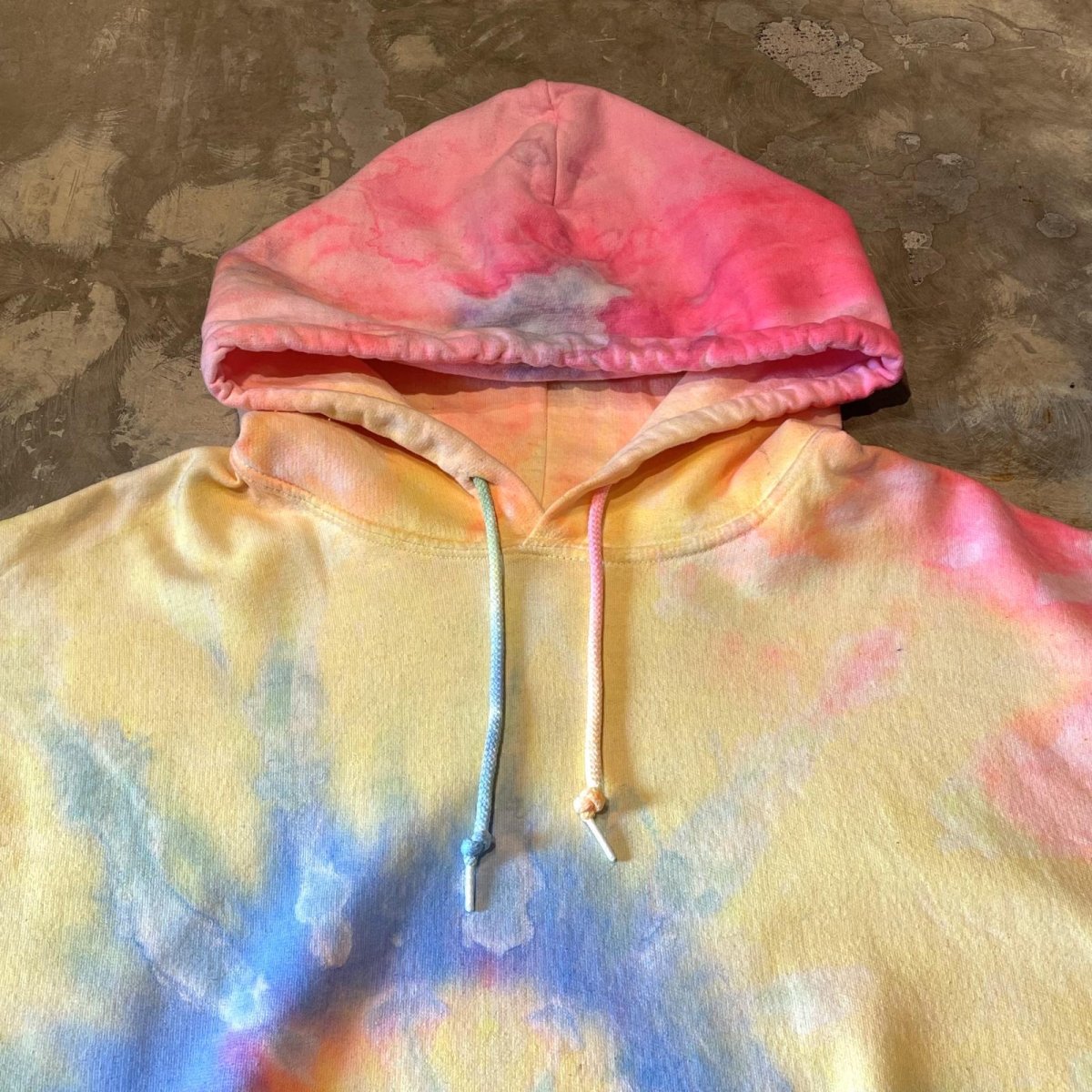 画像10: ALL OVER TIE DYE PATTERN N/S HOODIE SWEAT / Mens XL (10)