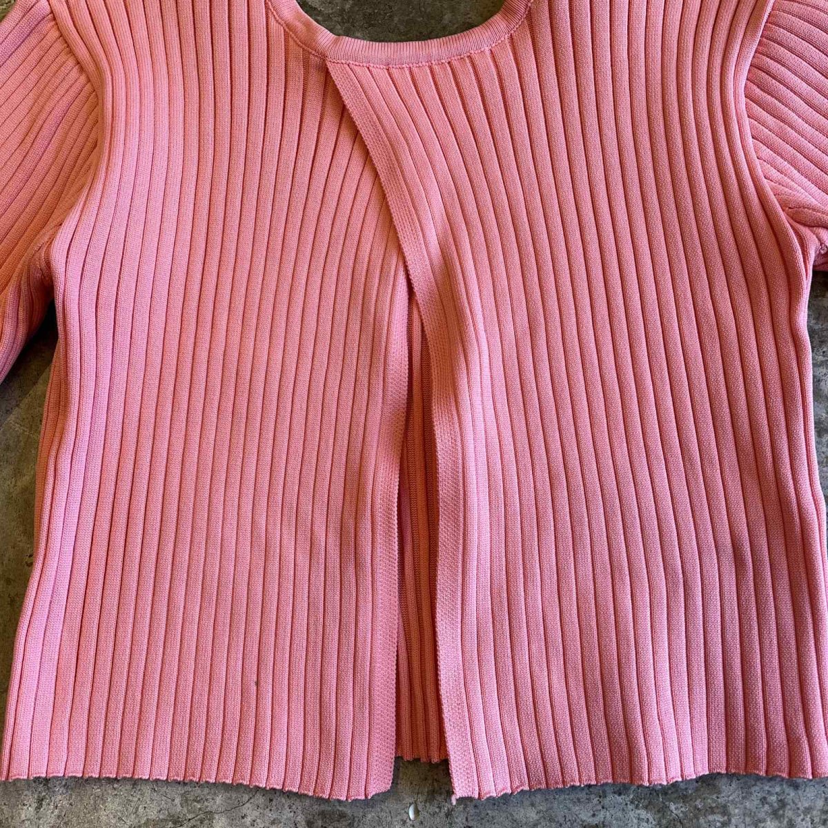 画像10: BACK SLIT SHORT DESIGN COLOR RIB L/S TOPS / Ladies S~M (10)