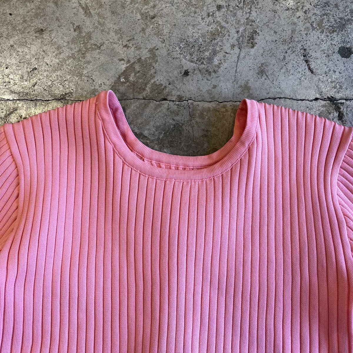 画像8: BACK SLIT SHORT DESIGN COLOR RIB L/S TOPS / Ladies S~M (8)