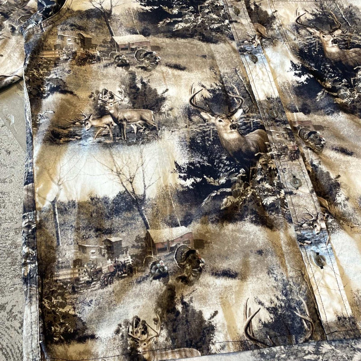 画像5: ALL OVER DEER GRAPHIC PATTERN S/S SHIRT / Mens L (5)