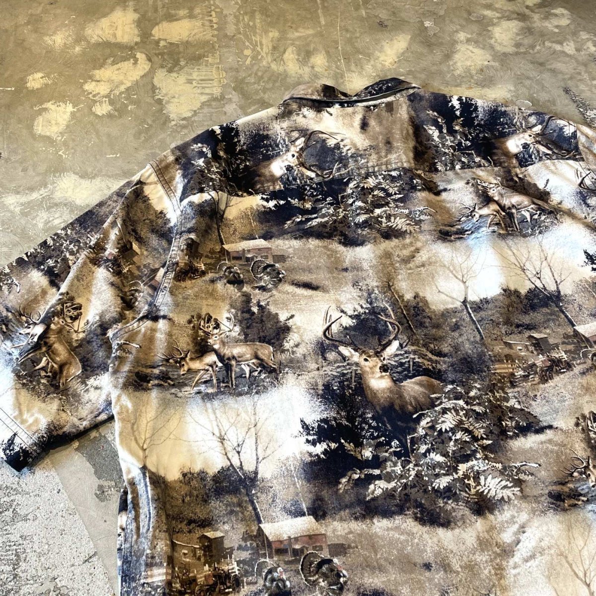 画像6: ALL OVER DEER GRAPHIC PATTERN S/S SHIRT / Mens L (6)
