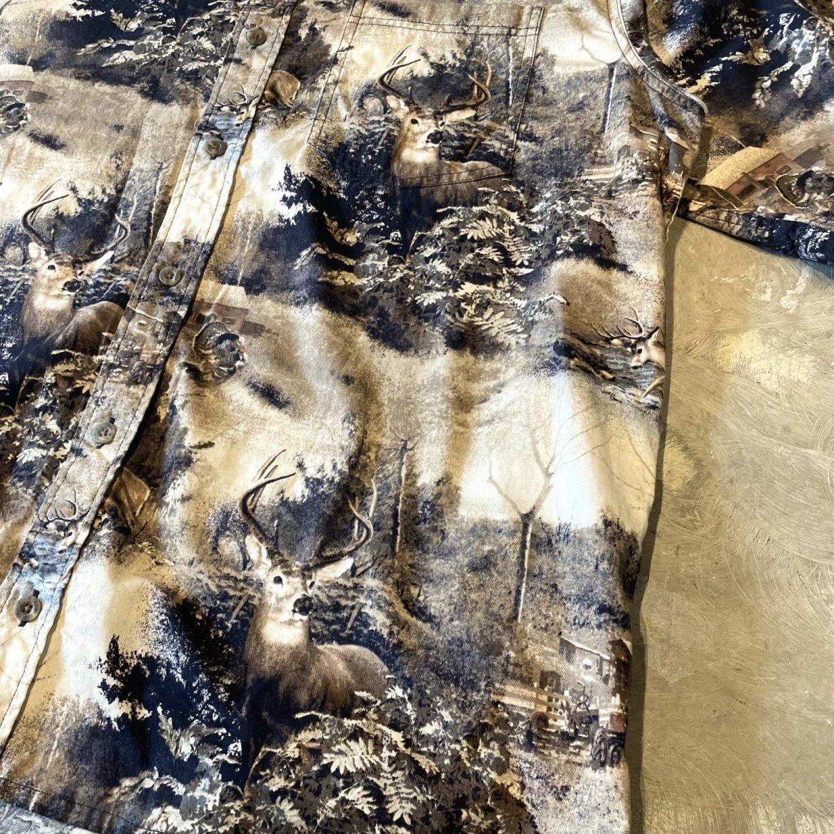 画像7: ALL OVER DEER GRAPHIC PATTERN S/S SHIRT / Mens L (7)