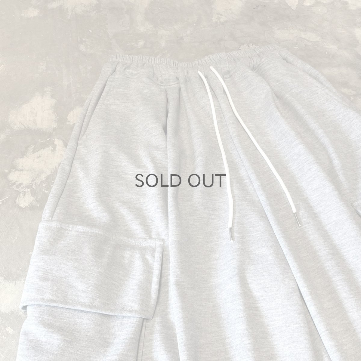 画像3: 【WONDERGROUND】BIG CARGO POCKET WIDE SWEAT PANTS / GRAY / OS (3)