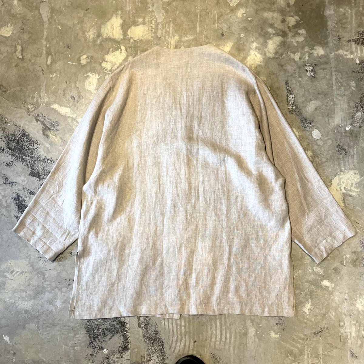 画像2: DOUBLE FLAP POCKET LINEN CARDIGAN / Mens XL (2)