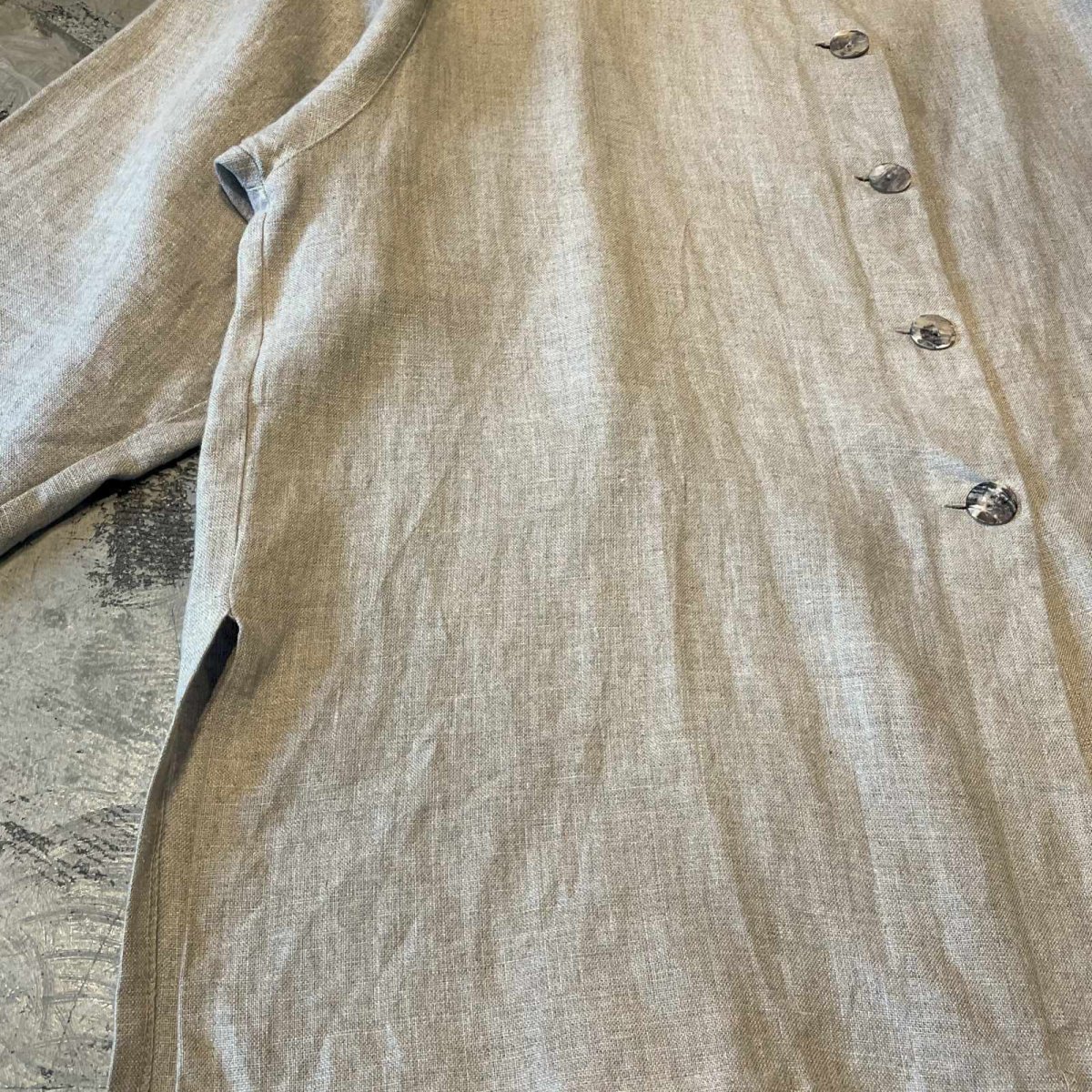 画像5: DOUBLE FLAP POCKET LINEN CARDIGAN / Mens XL (5)