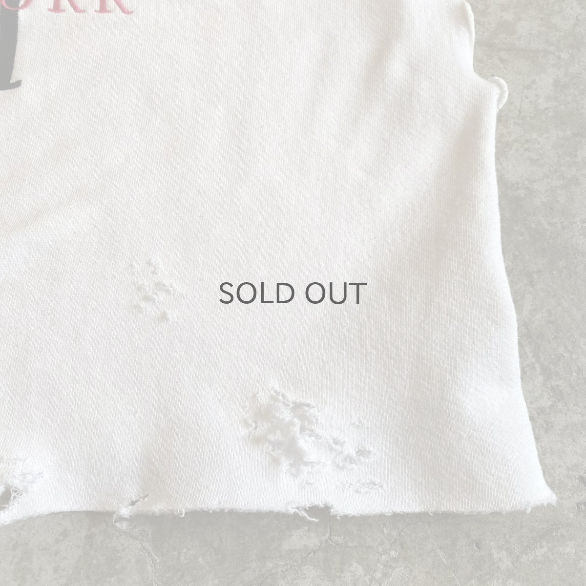 画像7: FRONT "NEW YORK" LOGO EMBROIDERY CRASH DAMAGE DESIGN S/S SWEAT / Ladies L  (7)