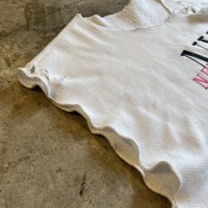 画像6: FRONT "NEW YORK" LOGO EMBROIDERY CRASH DAMAGE DESIGN S/S SWEAT / Ladies L  (6)