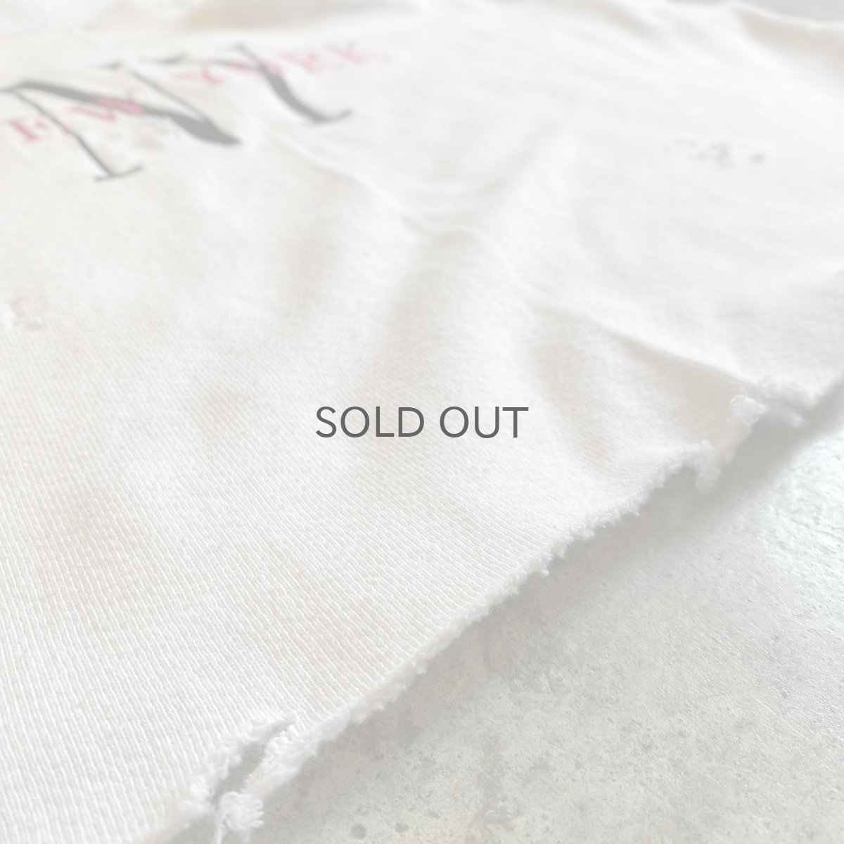 画像12: FRONT "NEW YORK" LOGO EMBROIDERY CRASH DAMAGE DESIGN S/S SWEAT / Ladies L  (12)