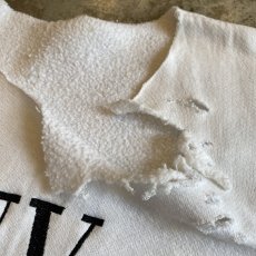 画像5: FRONT "NEW YORK" LOGO EMBROIDERY CRASH DAMAGE DESIGN S/S SWEAT / Ladies L  (5)