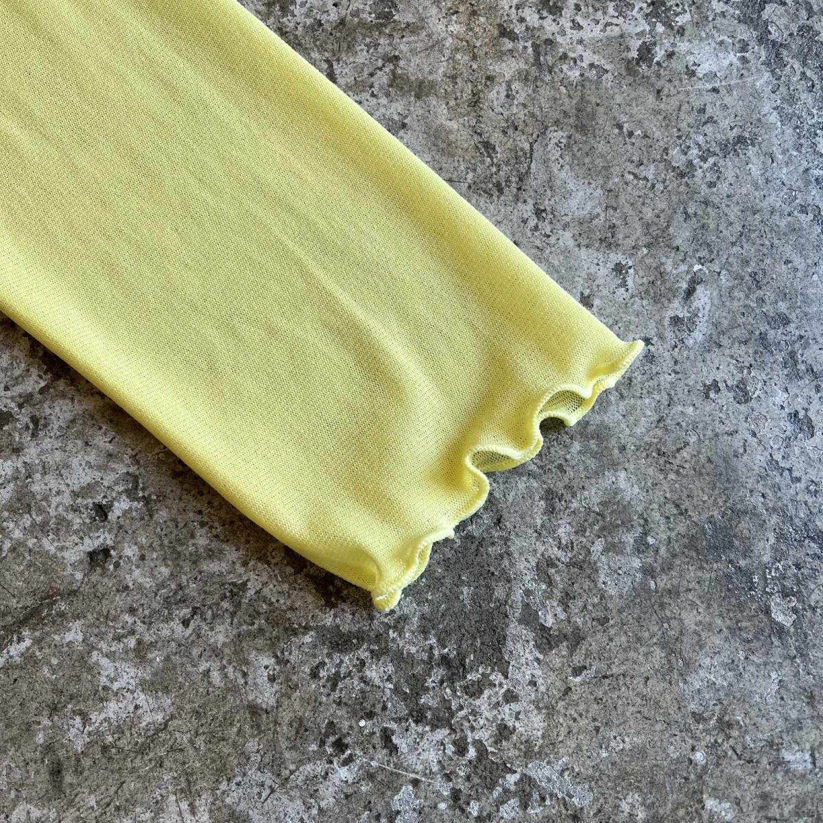 画像6: YELLOW COLOR OUT STITCH DESIGN TULLE TURTLE L/S TOPS / Ladies M (6)