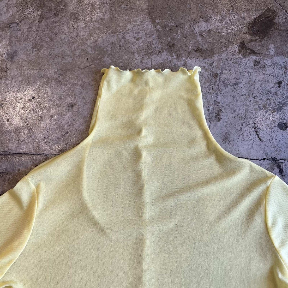 画像8: YELLOW COLOR OUT STITCH DESIGN TULLE TURTLE L/S TOPS / Ladies M (8)