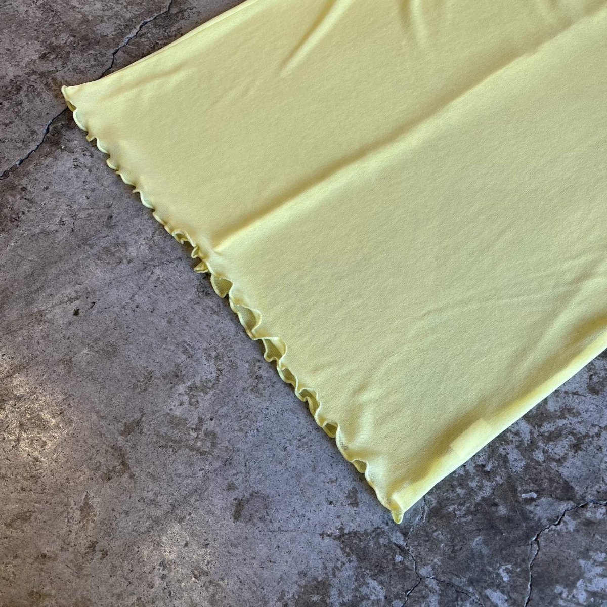 画像4: YELLOW COLOR OUT STITCH DESIGN TULLE TURTLE L/S TOPS / Ladies M (4)