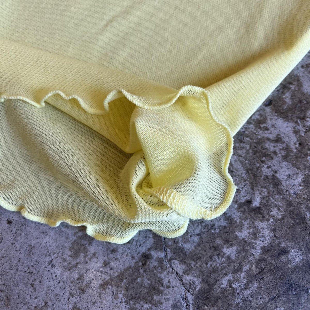 画像5: YELLOW COLOR OUT STITCH DESIGN TULLE TURTLE L/S TOPS / Ladies M (5)