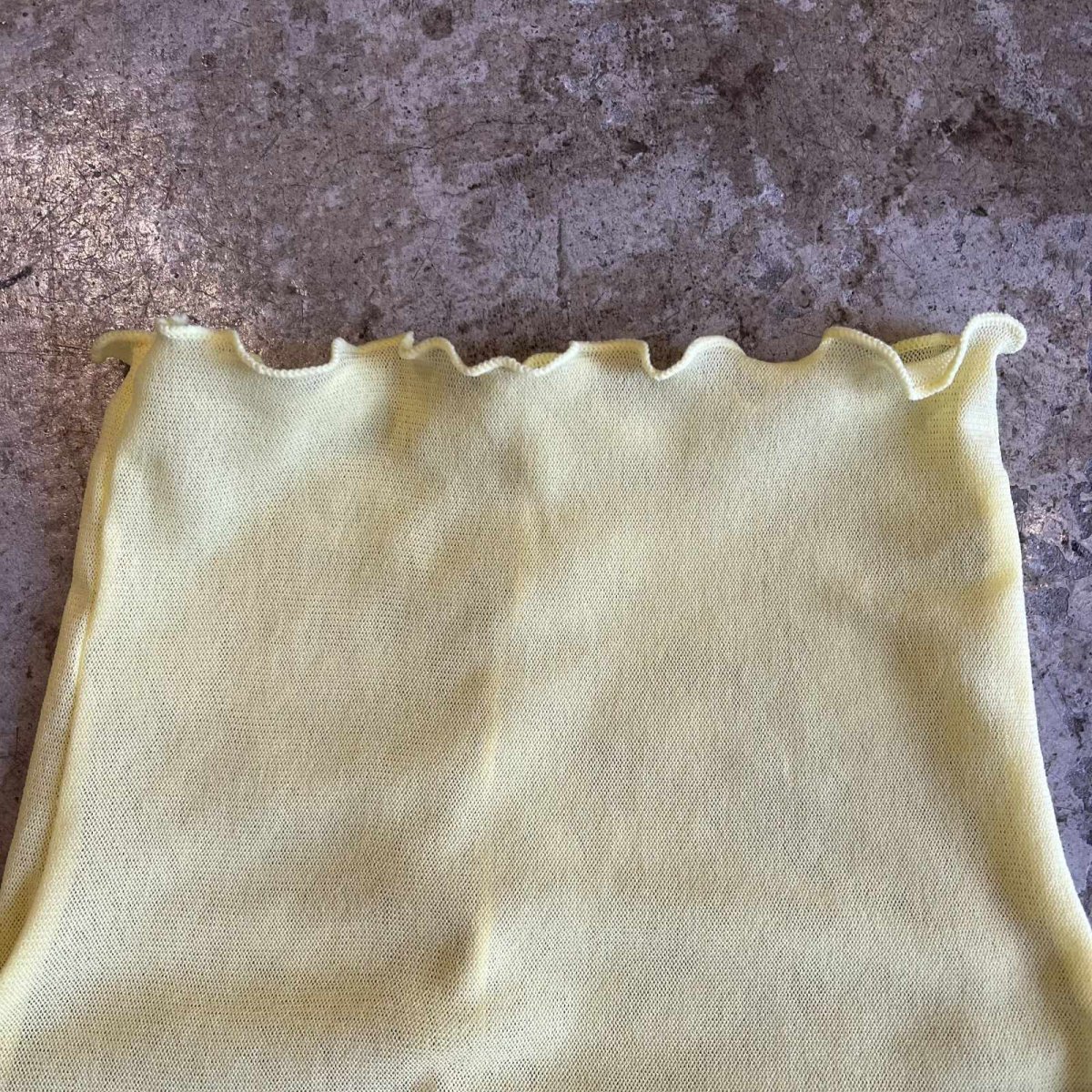 画像10: YELLOW COLOR OUT STITCH DESIGN TULLE TURTLE L/S TOPS / Ladies M (10)