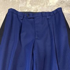 画像10: SIDE BLACK LINE COLOR STRAIGHT SILHOUETTE SLACKS / W32 (10)