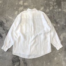画像2: WHITE COLOR LINEN L/S SHIRT / Mens L (2)