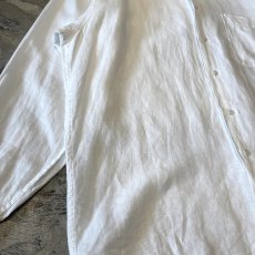 画像5: WHITE COLOR LINEN L/S SHIRT / Mens L (5)