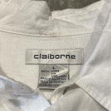 画像10: WHITE COLOR LINEN L/S SHIRT / Mens L (10)