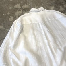 画像9: WHITE COLOR LINEN L/S SHIRT / Mens L (9)