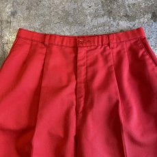 画像5: RED COLOR TUCK DESIGN TAPERED PANTS / W29 (5)