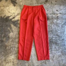 画像1: RED COLOR TUCK DESIGN TAPERED PANTS / W29 (1)