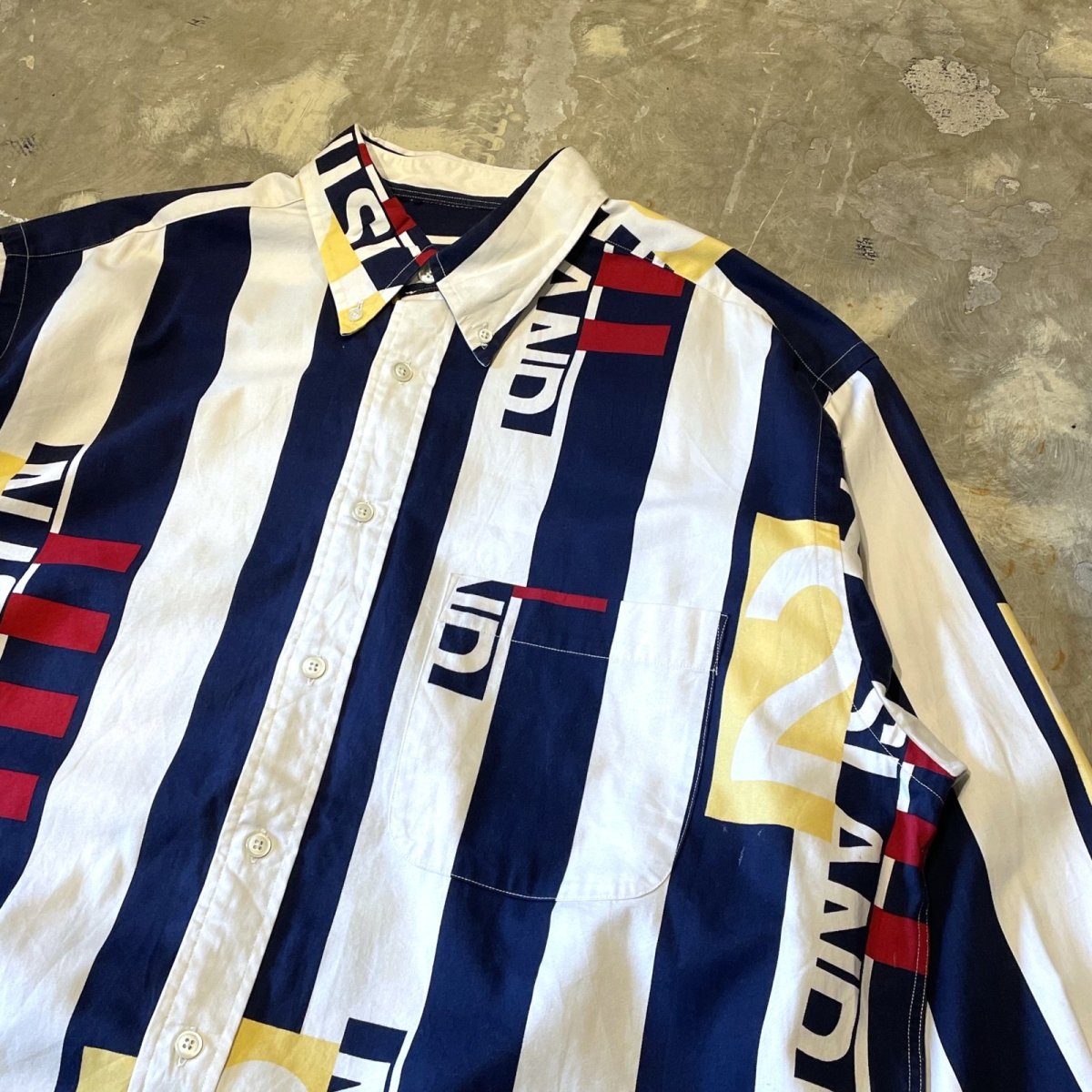 画像4: 90's【NAUTICA】ALL OVER STRIPE PATTERN L/S SHIRT / Mens L (4)