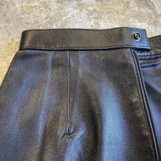 画像10: LEATHER BLACK COLOR BACK SLIT SKIRT / W27 (10)
