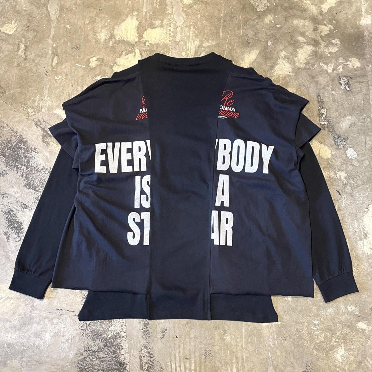 画像2: 【Wiz&Witch】"UNITED" SHOULDER OFF LAYERED L/S TEE / OS (2)