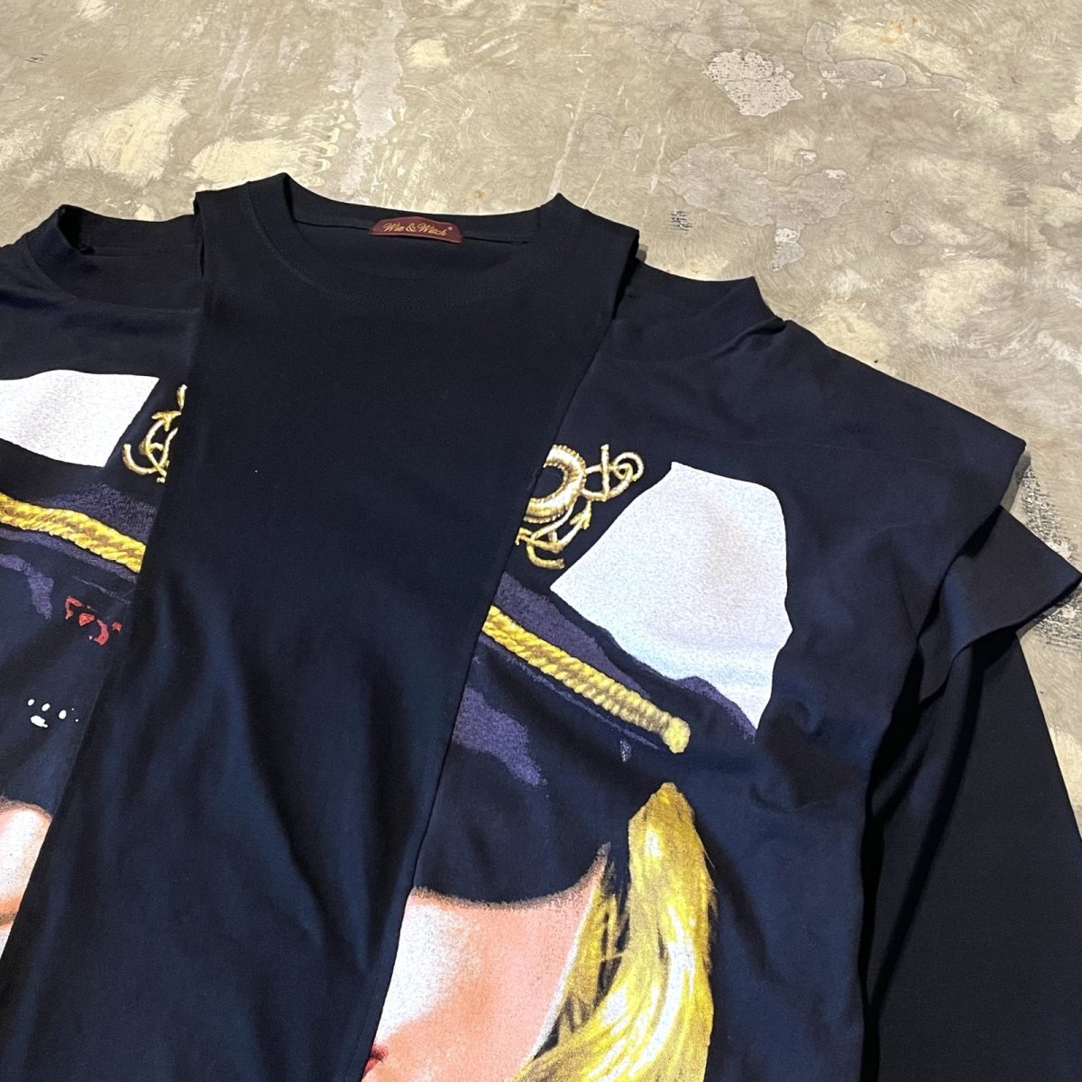 画像4: 【Wiz&Witch】"UNITED" SHOULDER OFF LAYERED L/S TEE / OS (4)
