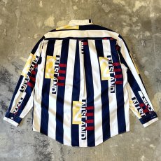 画像2: 90's【NAUTICA】ALL OVER STRIPE PATTERN L/S SHIRT / Mens L (2)
