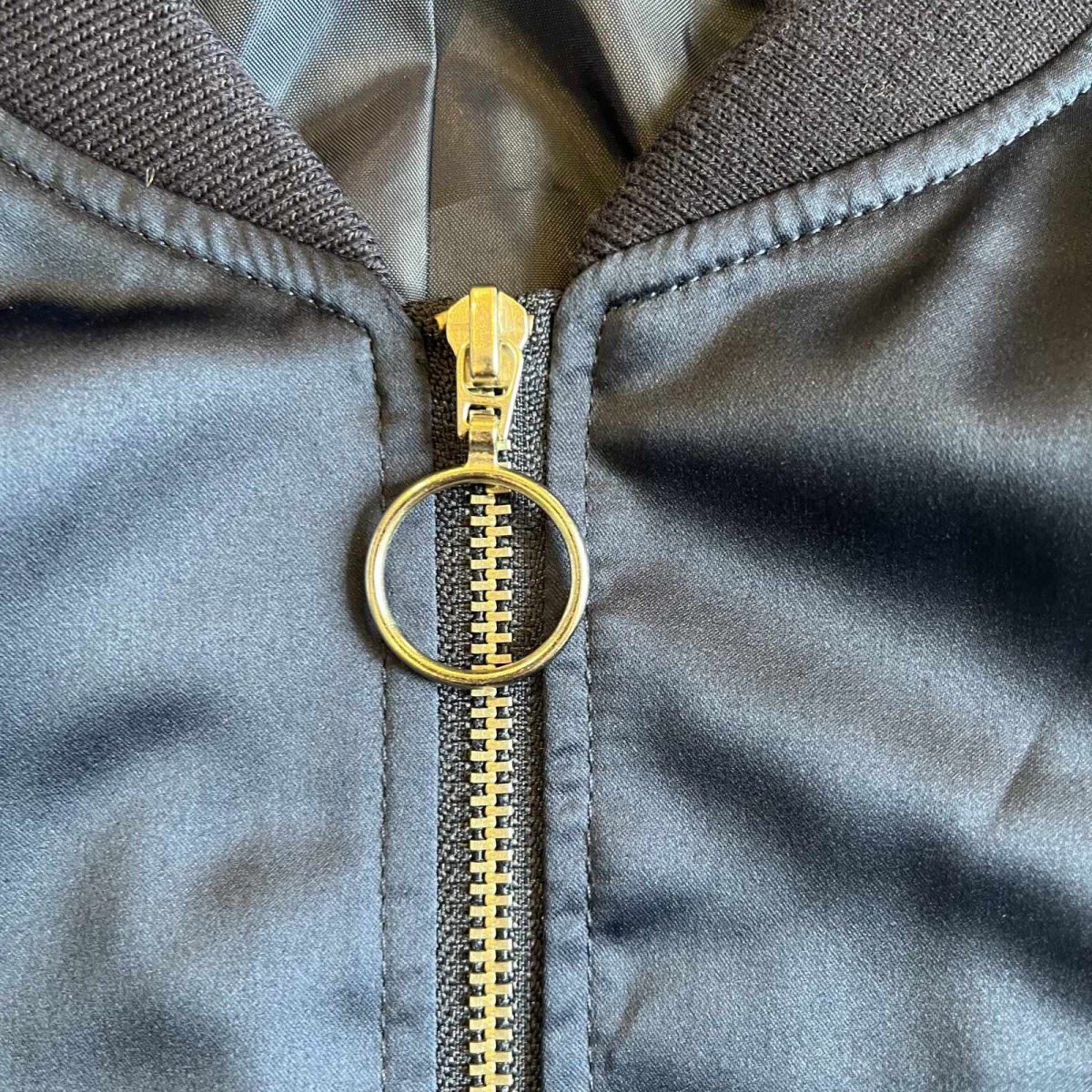 画像10: LUSTER NAVY COLOR RING ZIP UP DESIGN MA-1 JACKET / Ladies M  (10)