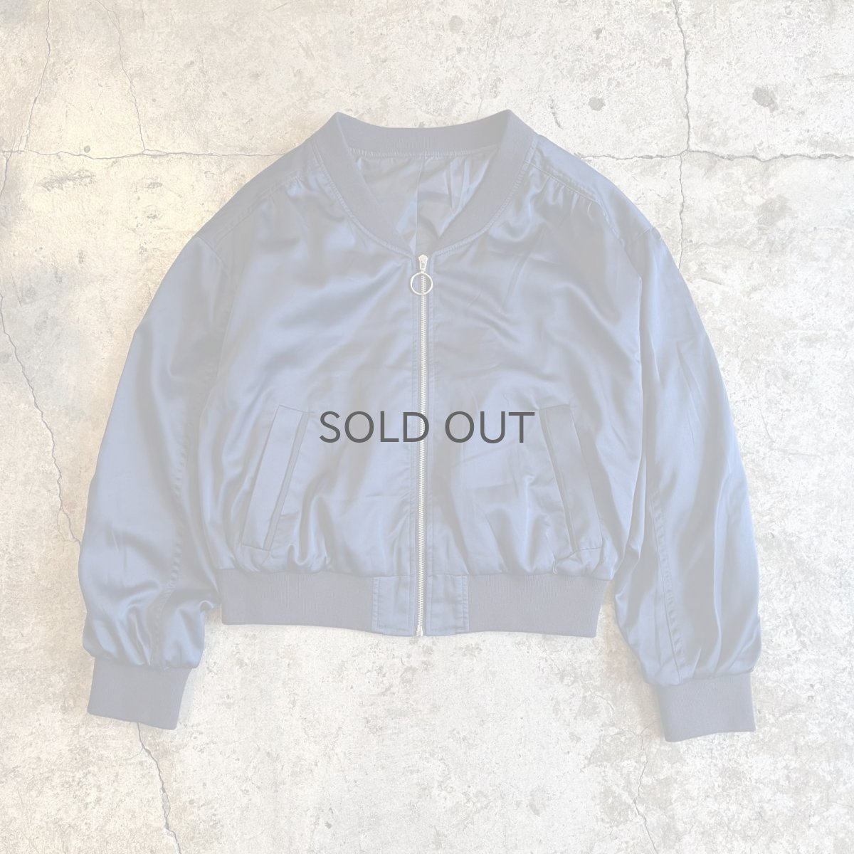 画像1: LUSTER NAVY COLOR RING ZIP UP DESIGN MA-1 JACKET / Ladies M  (1)