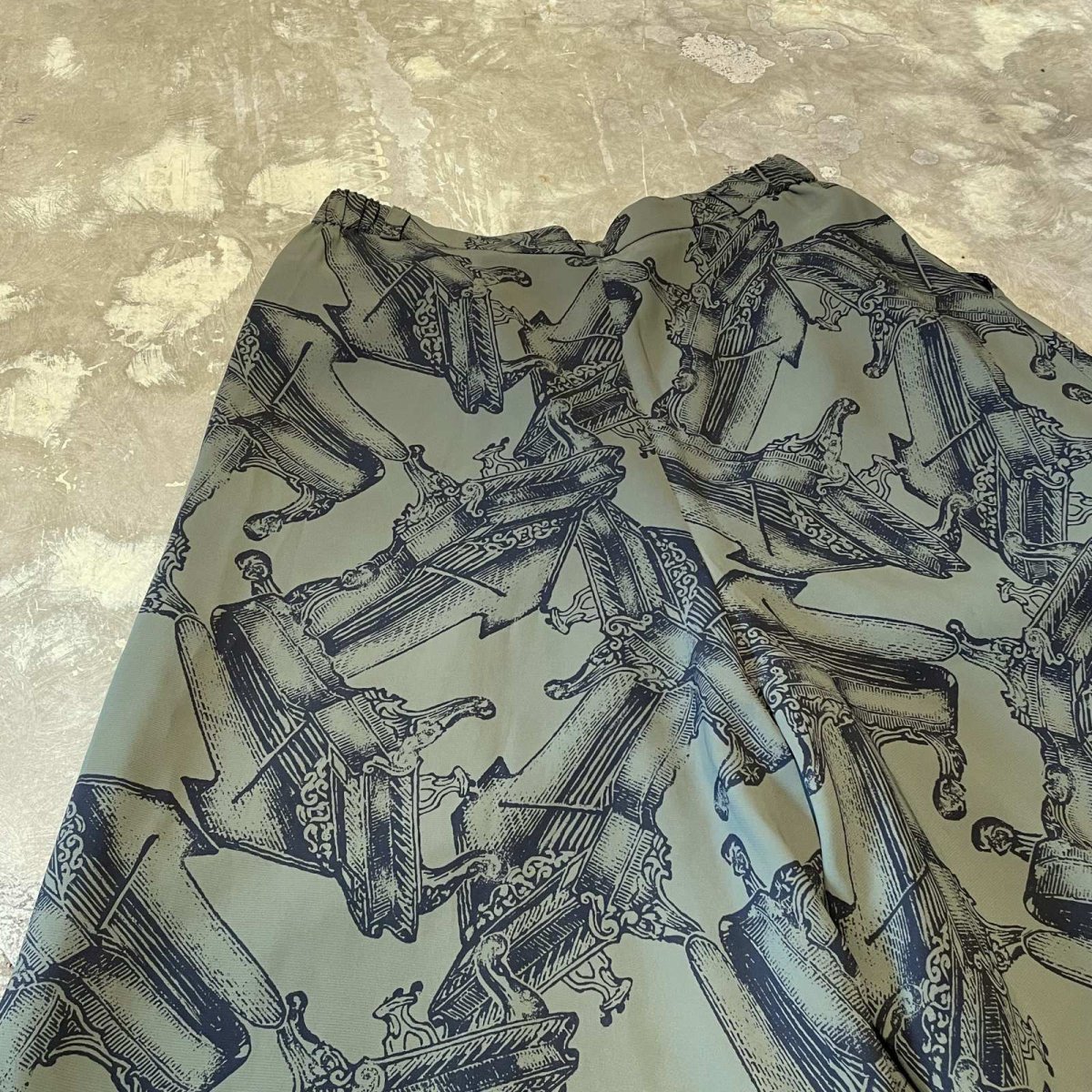 画像9: GRAND PIANO PATTERN CROPPED WIDE PANTS / W28~W33 (9)
